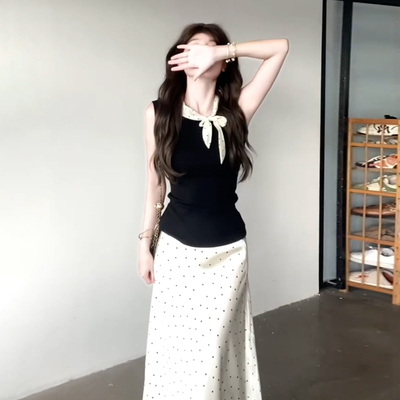 法式无袖背心连衣裙子女