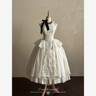 【自由信笺三团定金】Snow雪野一梦cla系挂颈绣花长裙lolita