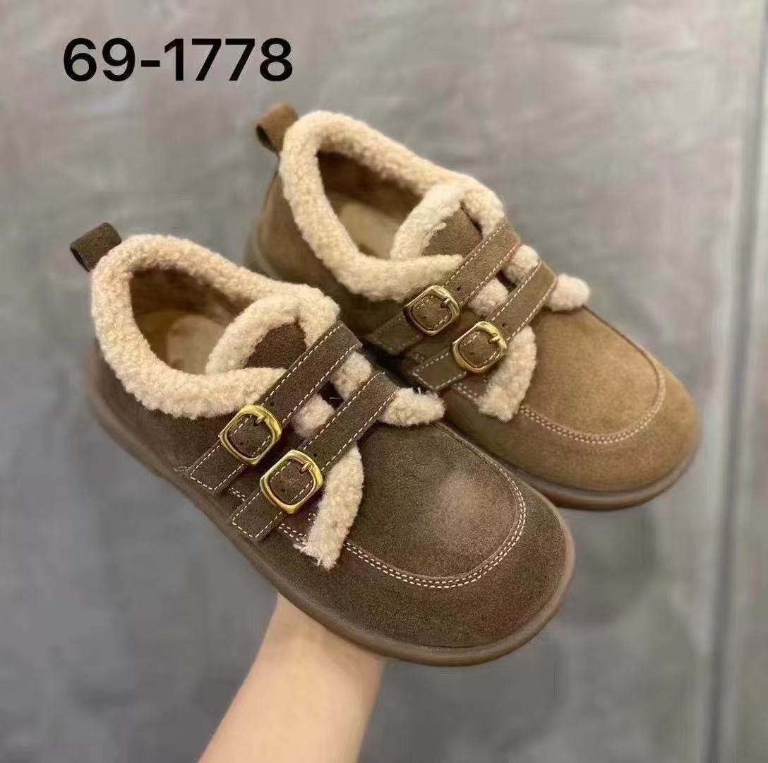 断码特价款真皮休闲毛毛鞋女勃肯鞋雪地靴女鞋69-1778