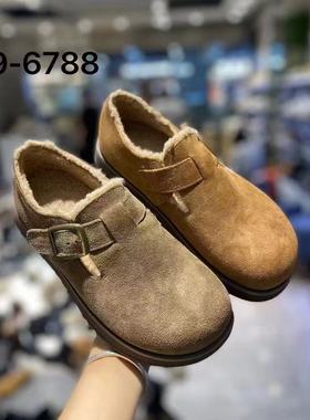 S路花语断码特价款真皮厚底勃肯鞋女百搭休闲乐福鞋单鞋69-6788