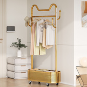 网红猫耳晾衣架落地家用卧室收纳专用可移动带轮旋转客厅2024新款