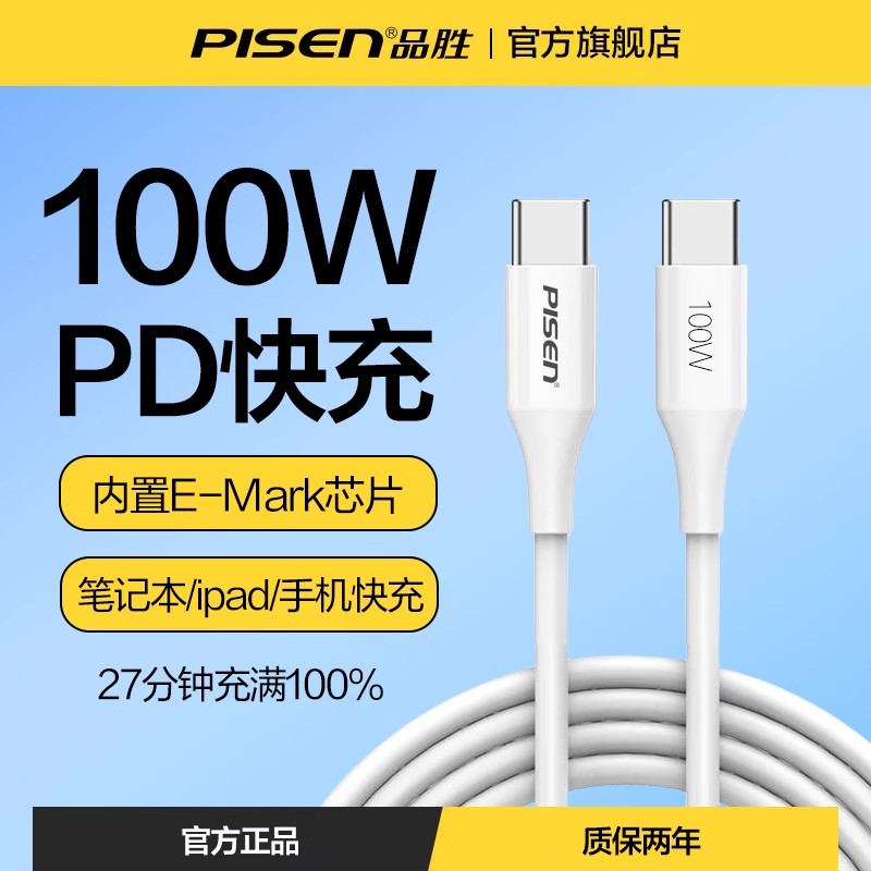 品胜100W双typec数据线