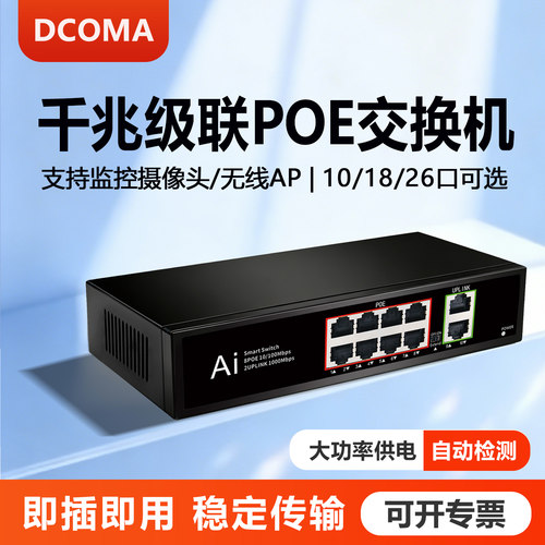 千兆百兆多端口POE交换机监控AP