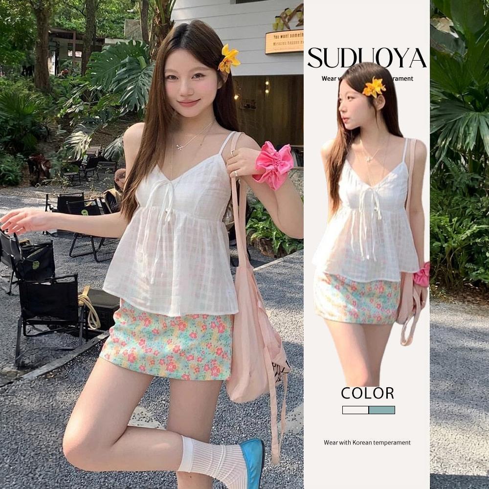 绿色碎花半身裙女夏季薄款2026新款显瘦小个子a字短裙韩系包臀裙