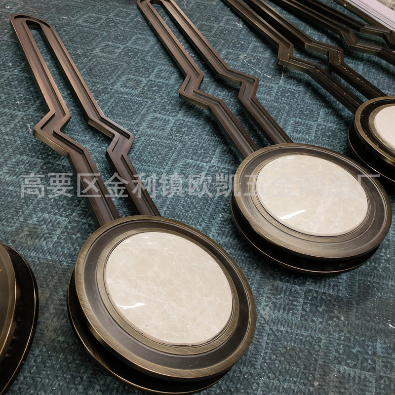 欧凯不锈钢拉手加厚中式汉白玉玻璃门拉手定制简约别墅玻璃门把手
