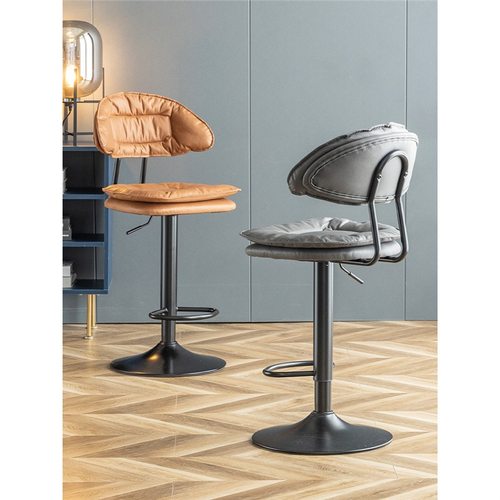 吧台椅现代简约旋转高脚凳家用靠背酒吧椅子收银台升降轻奢吧凳子