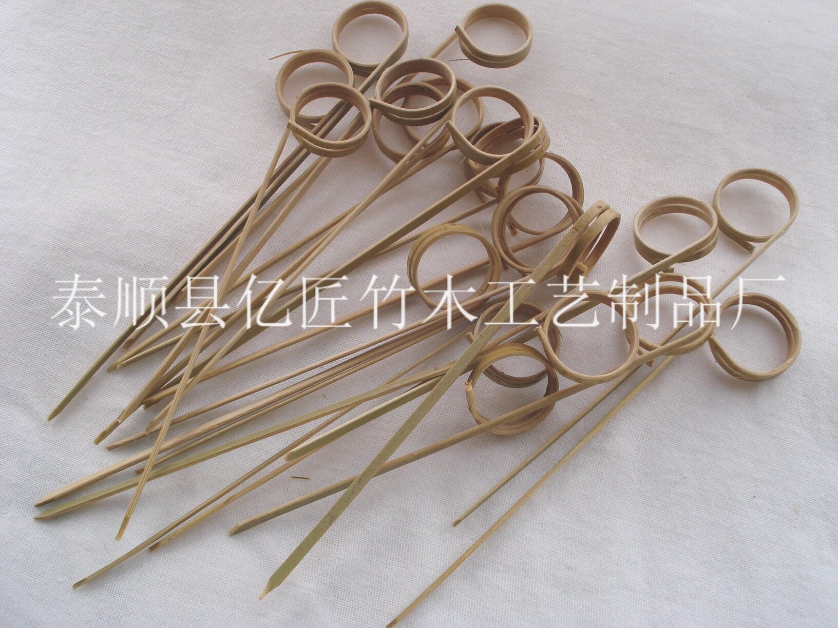 批发一次性手工水果针 纯手工制作 手指串青皮色水果叉