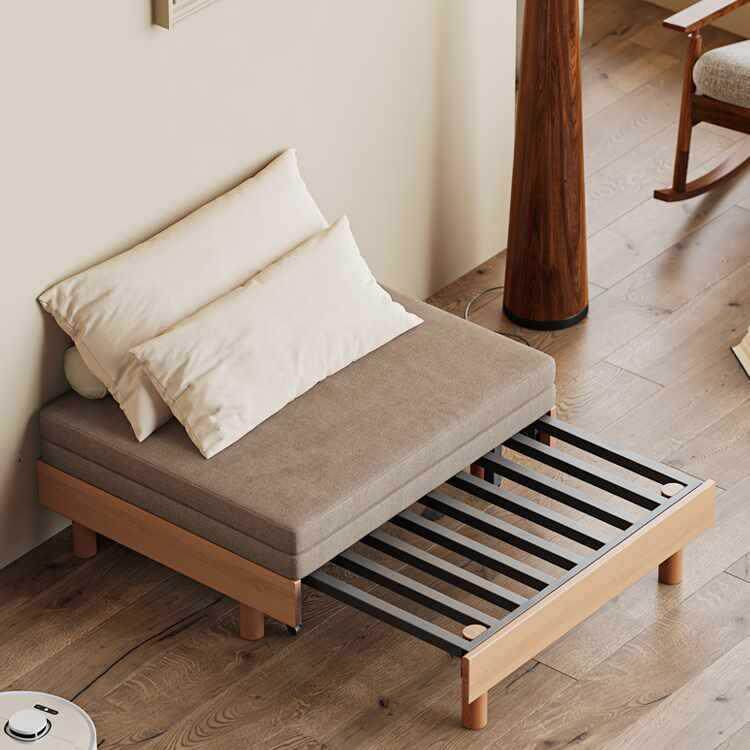 木偶人实木沙发床两用小户型可折叠单双人经济型推拉多功能伸缩床