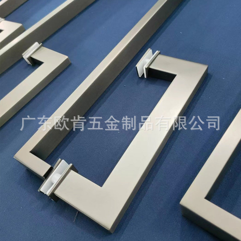 广东欧肯五金 不锈钢加厚L型拉手酒店卫生间玻璃门拉手淋浴房把手