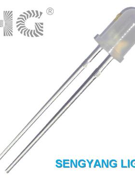 直销5mm雾状白光LED发光二管长脚乳白光LED直插式灯珠