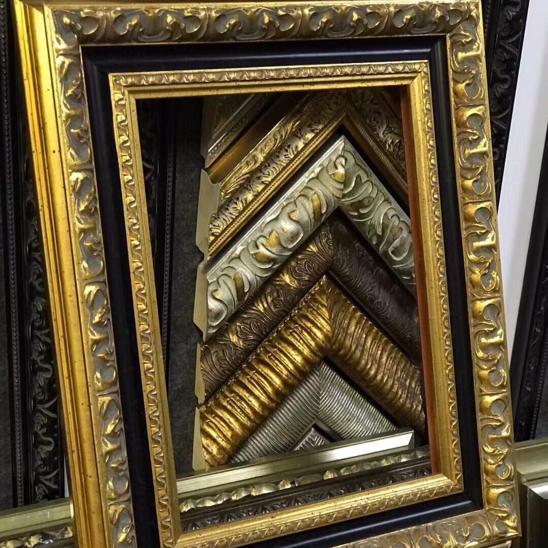 高端画框欧式复古画外框装裱框边宽9公分祖母绿巴洛克实木油画框