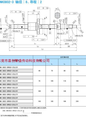 THK滚珠丝杆BNK0802-3RRG0+155LC5YBNK0802-3RRG2+155LC7YBNK0802
