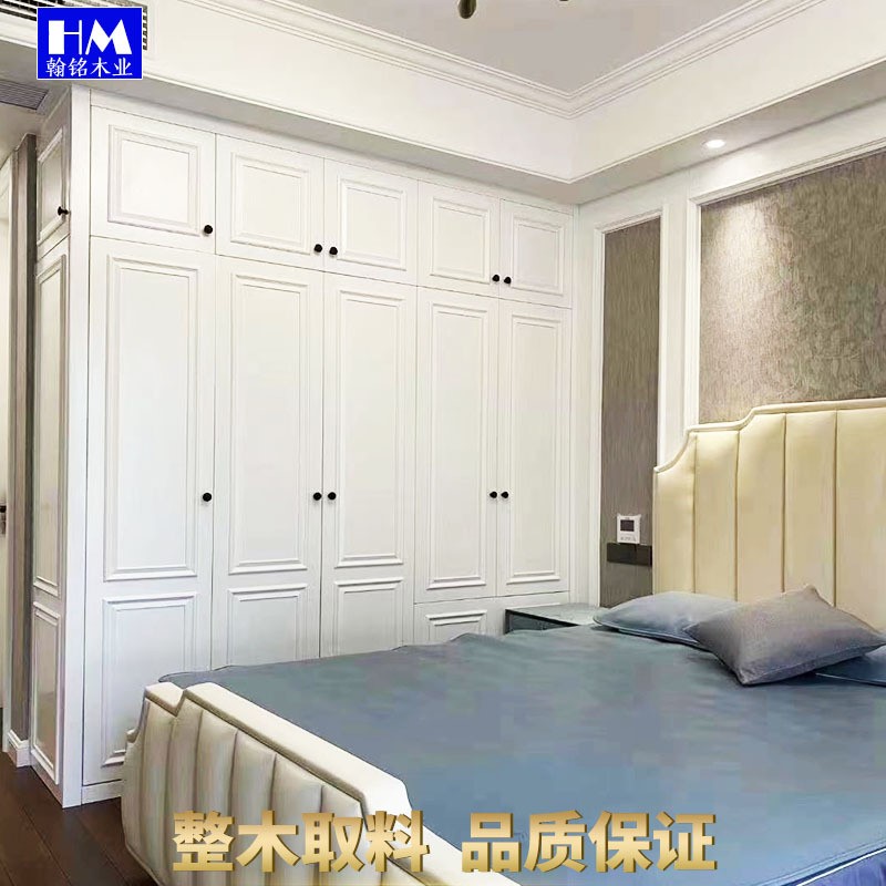 新中式衣柜平开衣柜胡桃木工程现代简约卧室衣橱家具衣柜工厂
