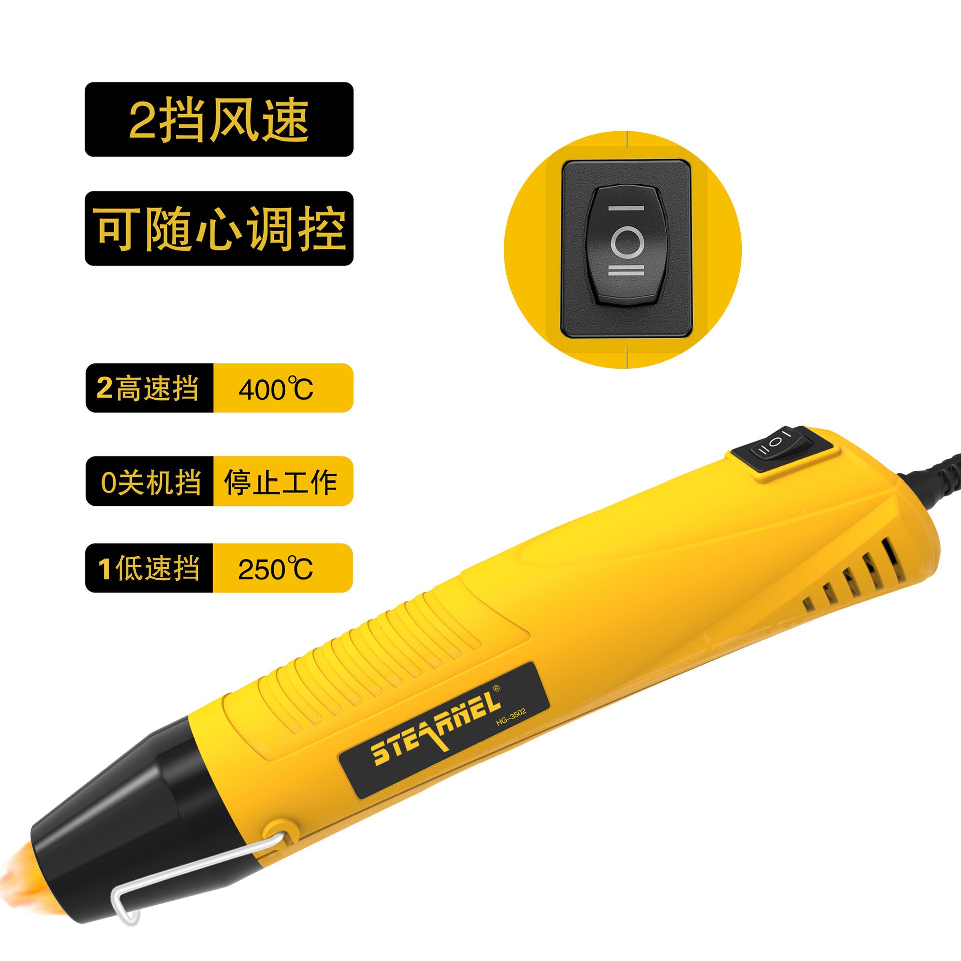 350W小型迷你热风枪家用热缩管软陶热缩片热吹风机DIY橡皮章凸粉
