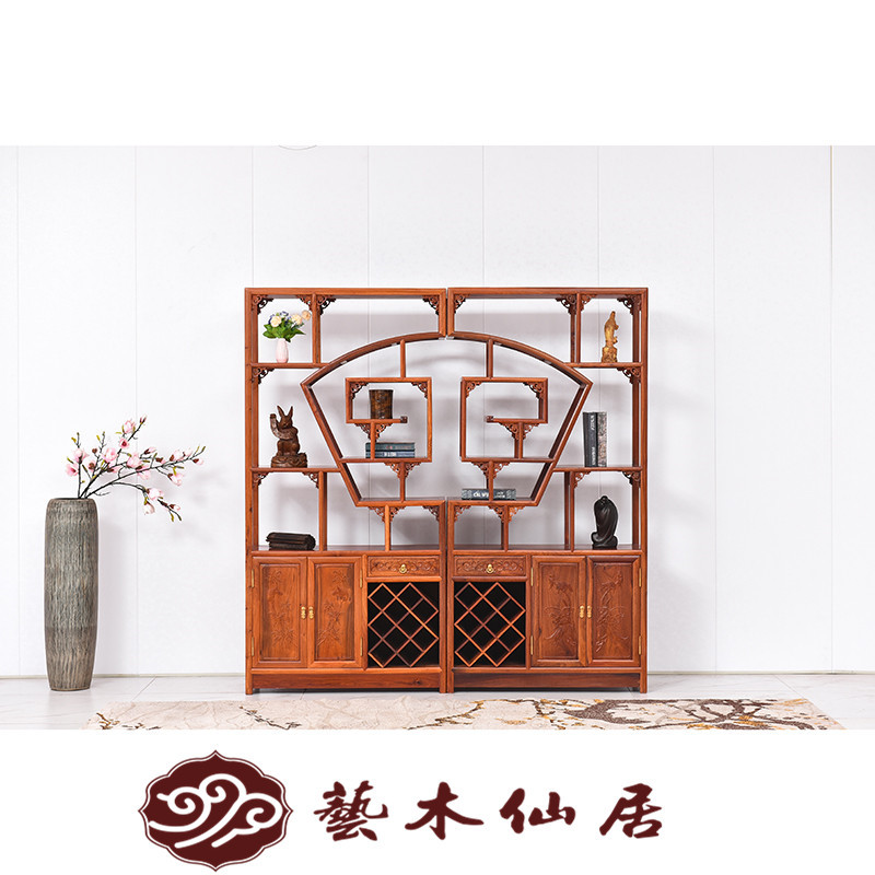 艺木仙居大果紫檀中式博古架