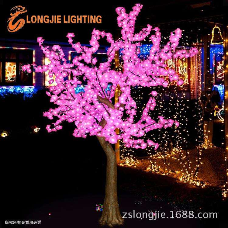 1296灯高2.5米发光仿真樱桃花灯，LED梅花灯树