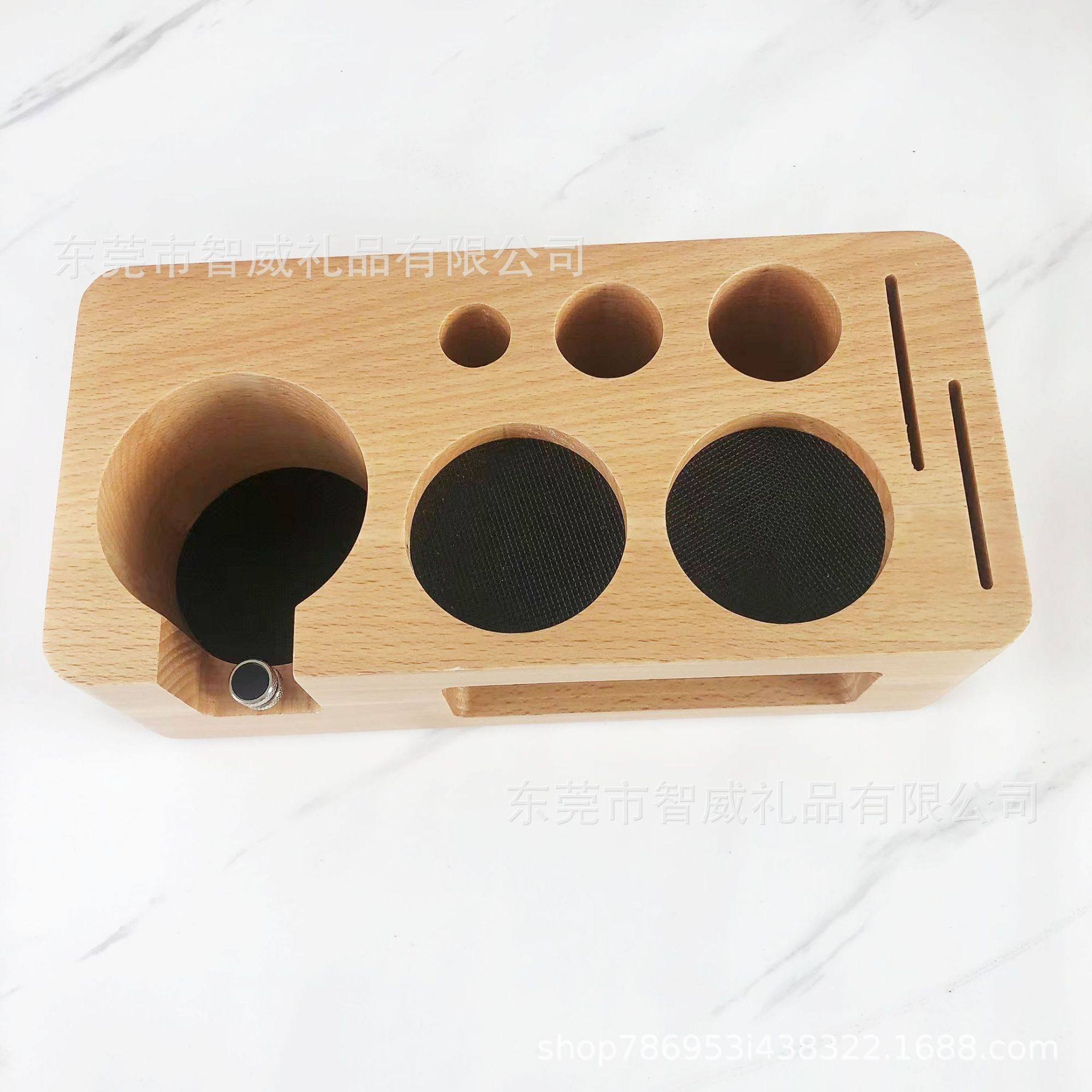 厂销现货榉木咖啡压粉座咖啡配套器具收纳座辅助咖啡压粉座通用款