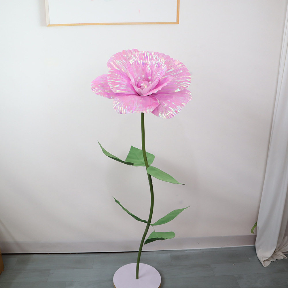 橱窗仿真罂粟花婚庆装饰拍摄道具商场布景摆件亮光布假花套装批发