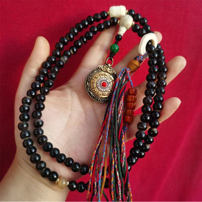 藏式驴蹄子8mm珠饱满鱼子纹成色纹理diy三通六棱跑环莲华桶珠时来