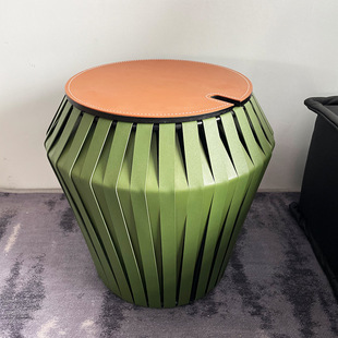 创意马鞍皮换鞋凳梳妆凳意式极简储物边几创意坐墩小墩子简约矮凳