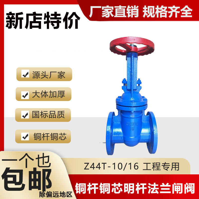 铸铁法兰闸阀铜杆铜芯明杆闸阀Z41T-10/16 dn50 80 100 150 200