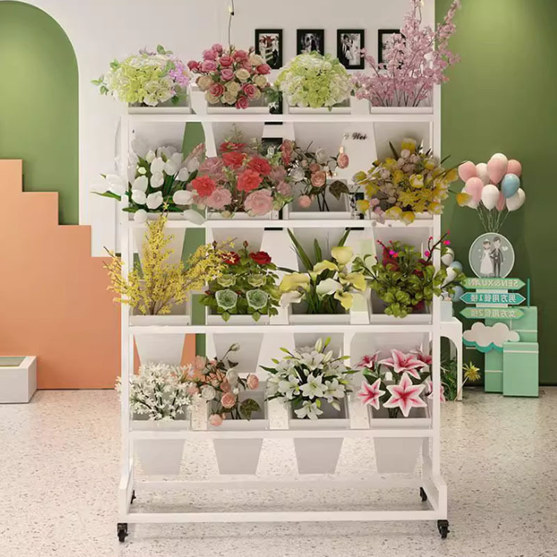 2026花店铁艺鲜花架摆摊醒花冷柜架子花桶展示架鲜花收纳简易网红