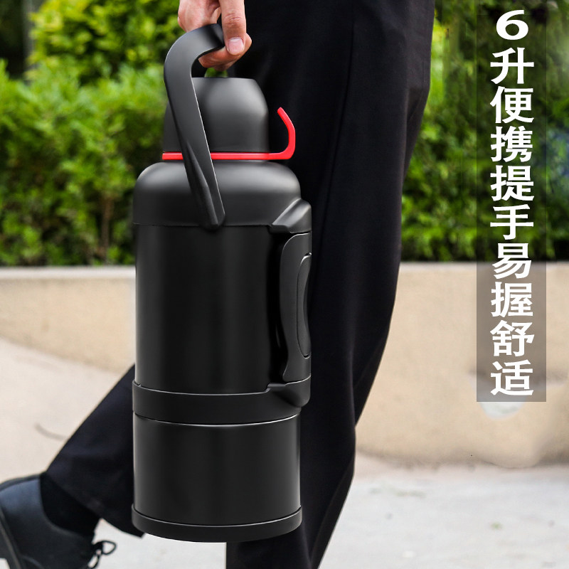 304不锈钢保温壶男户外大容量水壶热水瓶大号车载旅行便携4升暖壶
