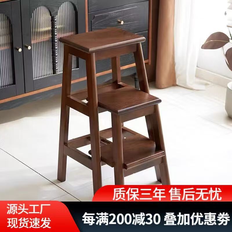 实木免安装二合一楼梯换鞋凳