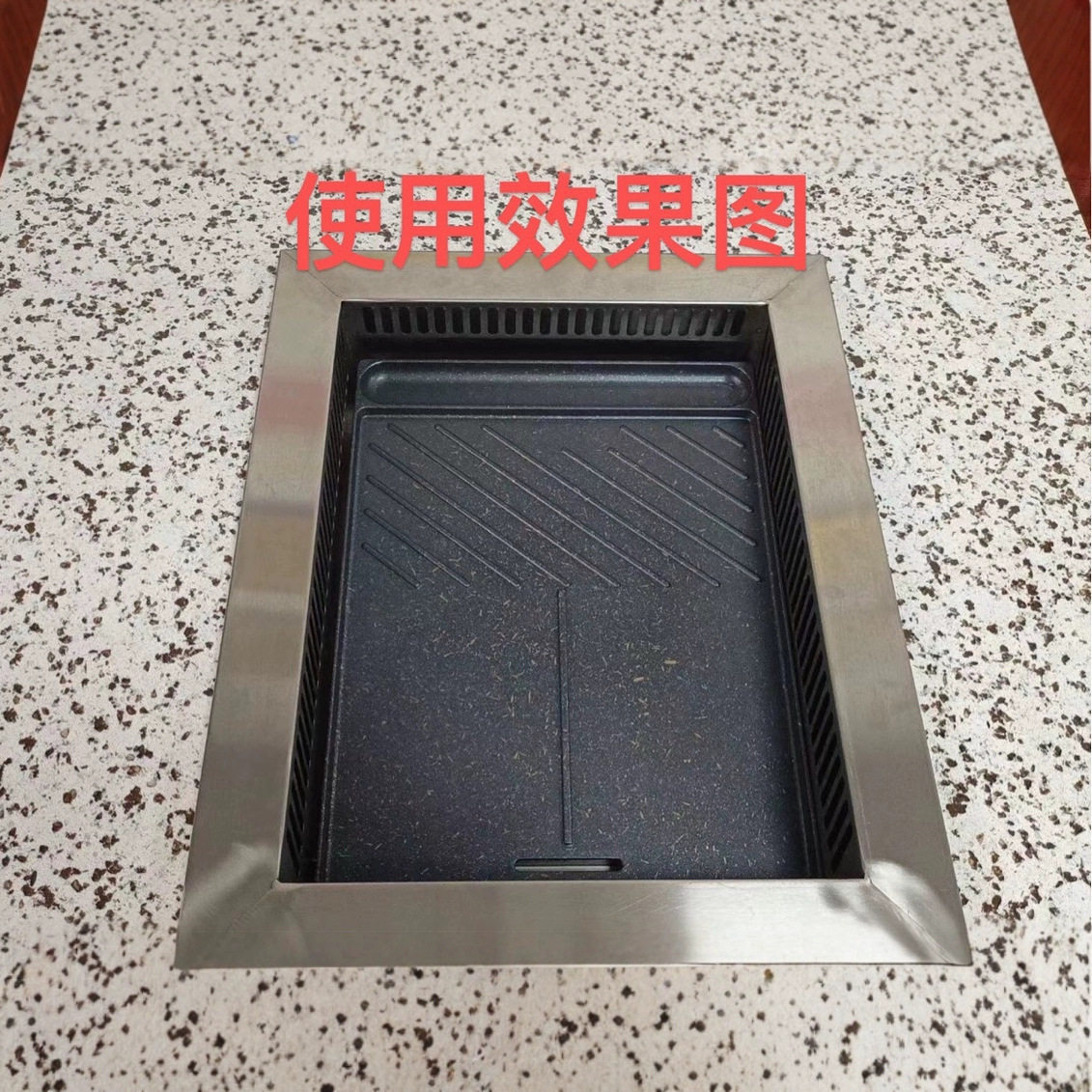 韩式烤盘长方形麦饭石涂层铸铝合金不沾卡式炉电磁炉烤盘家用商用
