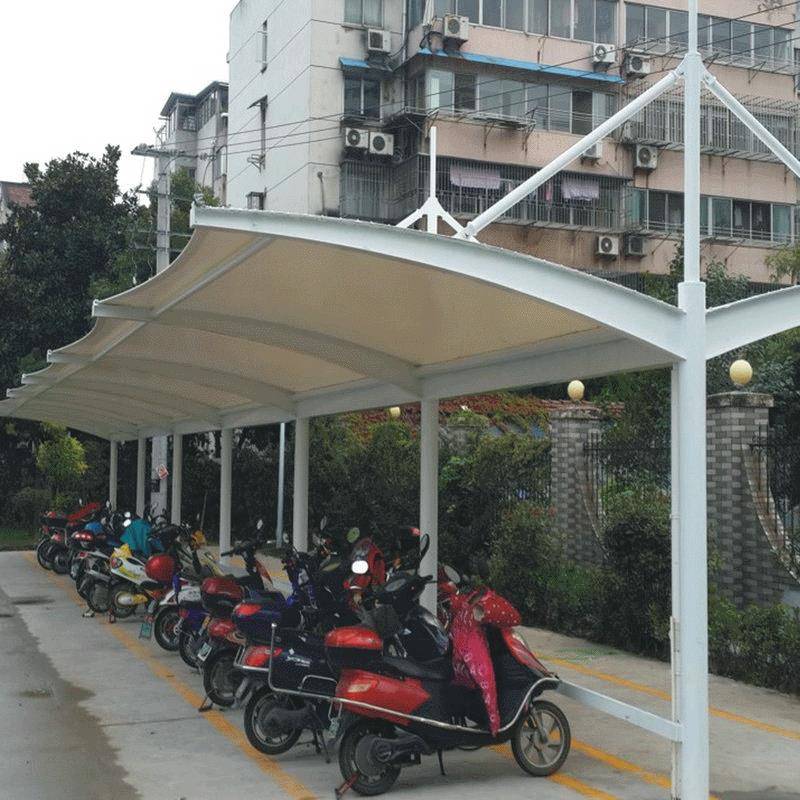 厂家直销钢结构膜结构小区电动车自行车停车雨棚