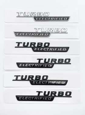 适用奔驰AMGC43电气化涡轮增压翼子板贴标TURBOELECTRIFIED侧标贴