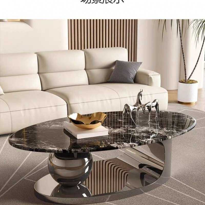 意式轻奢微晶石高级茶几组合家具简约现代客厅小户型茶几家用客厅