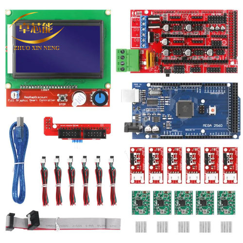 3D打印机套件12864屏MEGA2560主控板RAMPS1.4控制板A4988纸盒