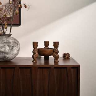 中古风样板间售楼处洽谈桌非洲人物小果盘茶几桌面干果收纳盘摆件