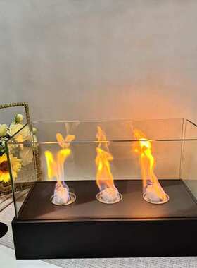 定制桌面火炉tabletop火坑Fireplace酒精壁炉装饰真火盆取暖炉