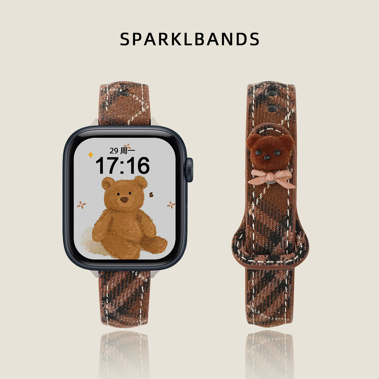 适用于iwatchs11原创格纹手表带