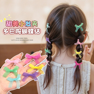 彩色蝴蝶结发夹皮筋女童扎马尾辫子头饰宝宝不伤发刘海碎发小卡子