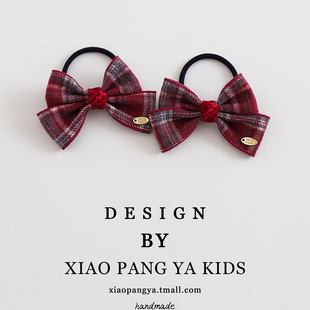 英伦风格 子女童蝴蝶结发圈女甜美少女心大肠圈发绳扎头发儿童皮筋