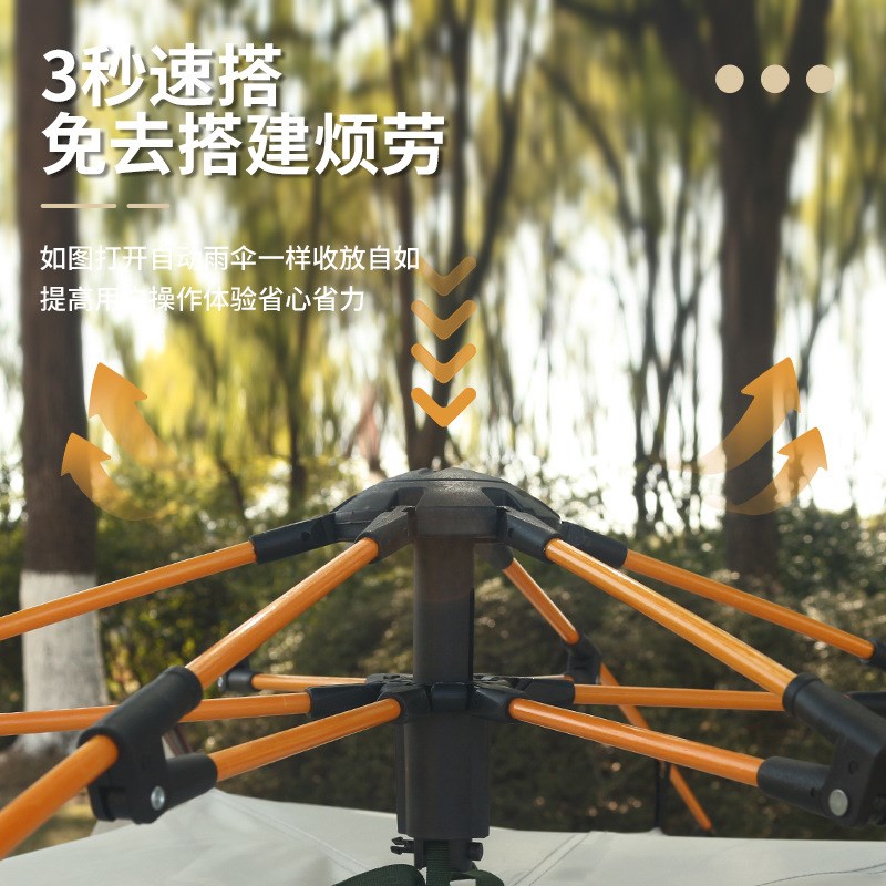 帐篷户外野营便携式折叠全自w动加厚银胶涂层速开露营防风防雨跨