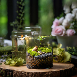丘辰生命之树苔藓微景观生态瓶办公室桌面绿植造景摆件Y植物小盆