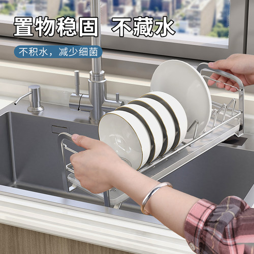 厨房碗盘收纳f架不锈钢沥碗架小型放碗碟置物架多功能碗筷沥水架