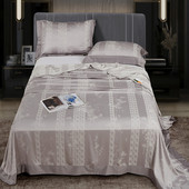 竹纤维床单夏季 h软凉席三件套可机洗夏天冰丝床笠款 a类枕套亚麻席