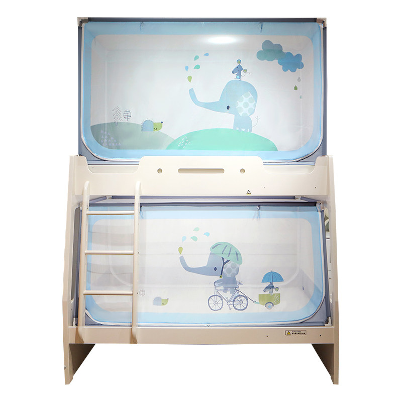 全底家用子母床蚊帐上下铺p防摔儿童高低双层梯形纹账1.35m1.5m1.,床上用品,蚊帐,淘宝优惠券,粉丝福利购,淘宝优惠卷