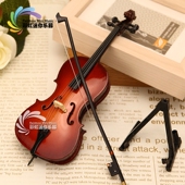 刻字微缩大提琴模型摆件带v支架礼盒配娃娃乐器送男女朋友结婚礼
