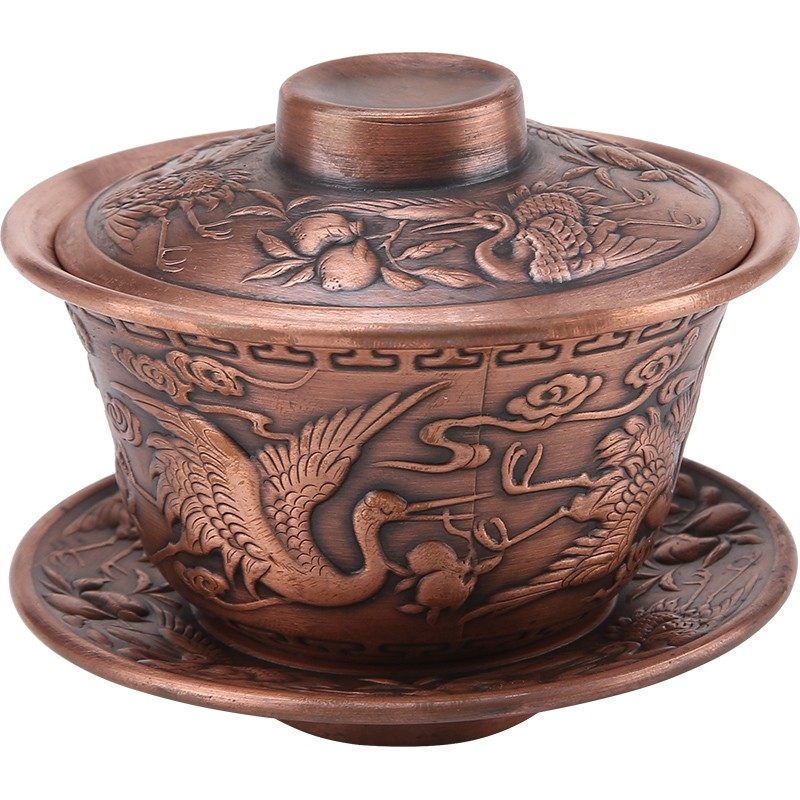 功夫茶干泡茶台套装纯铜带柄茶z杯紫铜公道杯盖碗铜茶叶漏礼品套,餐饮具,茶杯,淘宝优惠券,粉丝福利购,淘宝优惠卷