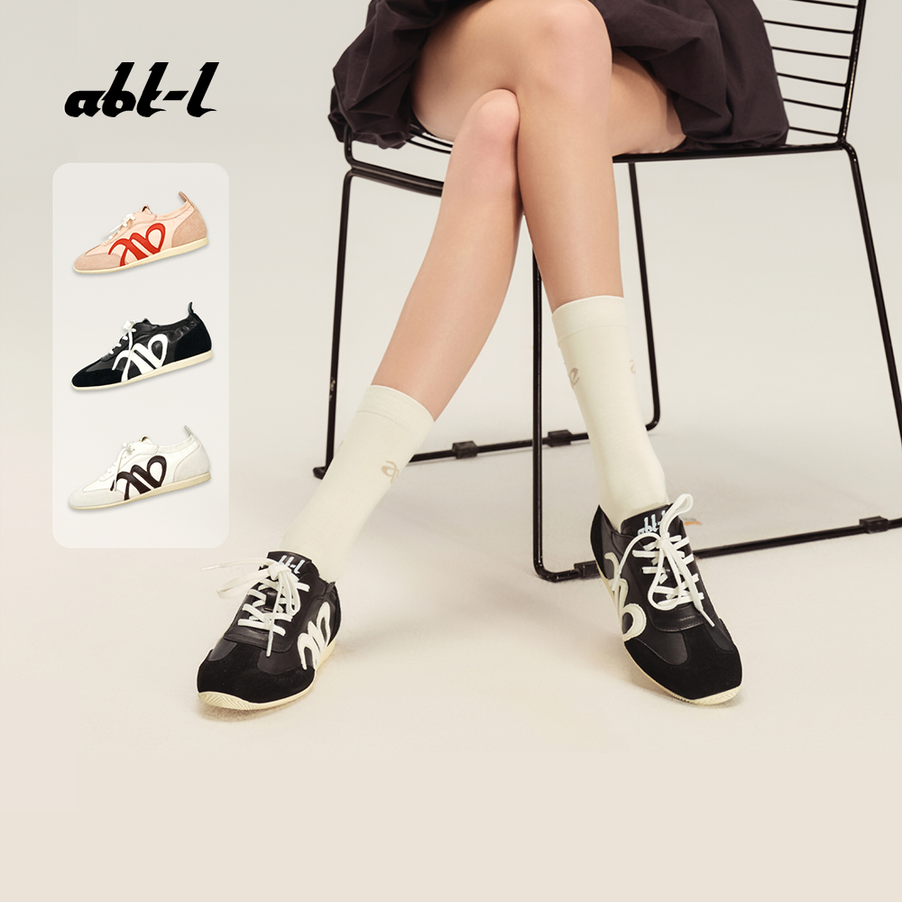 ABT-L隐形增高牛皮德训鞋平底鞋