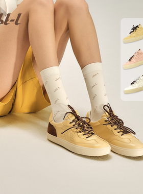 ABT-L【城市漫步】真皮百搭牛皮厚底德训鞋休闲运动女鞋小白鞋