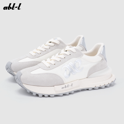 女款阿甘厚底增高系带小白鞋