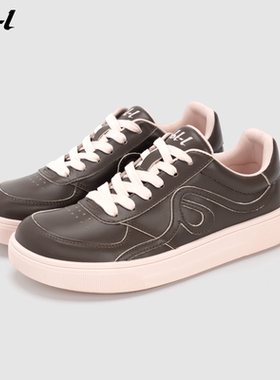 ABT-L厚底增高滑板鞋女2026春季新款系带圆头运动休闲鞋真皮板鞋