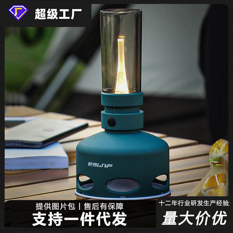复古LED煤油灯夜灯台灯床头灯装饰氛围灯户外野营创意桌灯露营灯